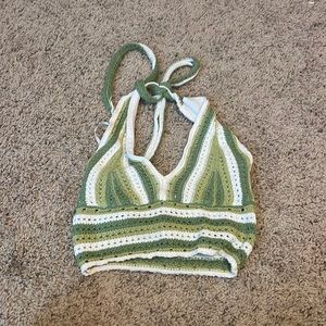 green and white tank top